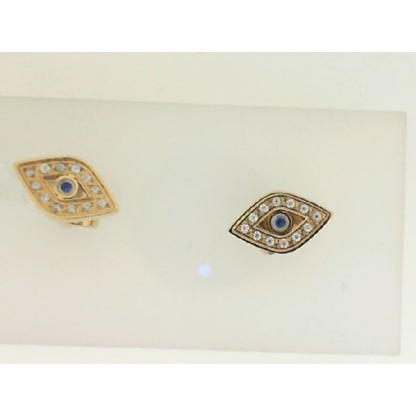 White & Blue CZ Evil Eye Studs Vandenbergs Fine Jewellery Winnipeg, MB