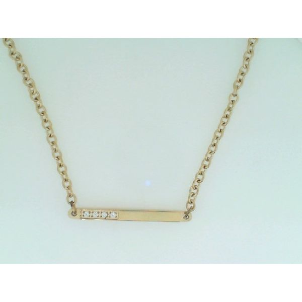Gold Plated CZ Bar Necklace Vandenbergs Fine Jewellery Winnipeg, MB