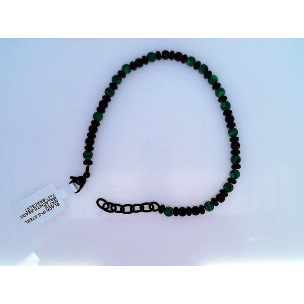 Steel & Green Malachite Bead Bracelet Vandenbergs Fine Jewellery Winnipeg, MB