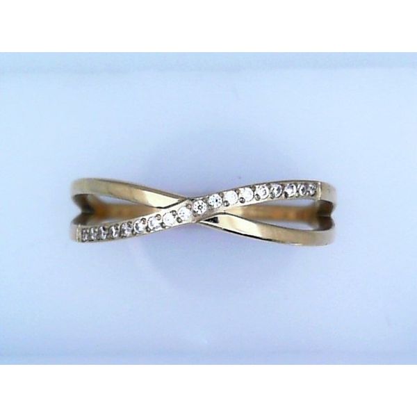 Gold Plated CZ Crossover Ring Vandenbergs Fine Jewellery Winnipeg, MB