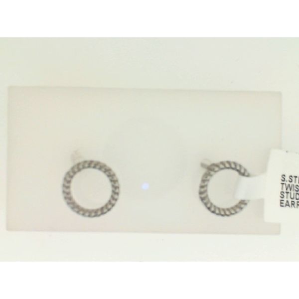 Stainless Steel Twisted Circle Studs Vandenbergs Fine Jewellery Winnipeg, MB