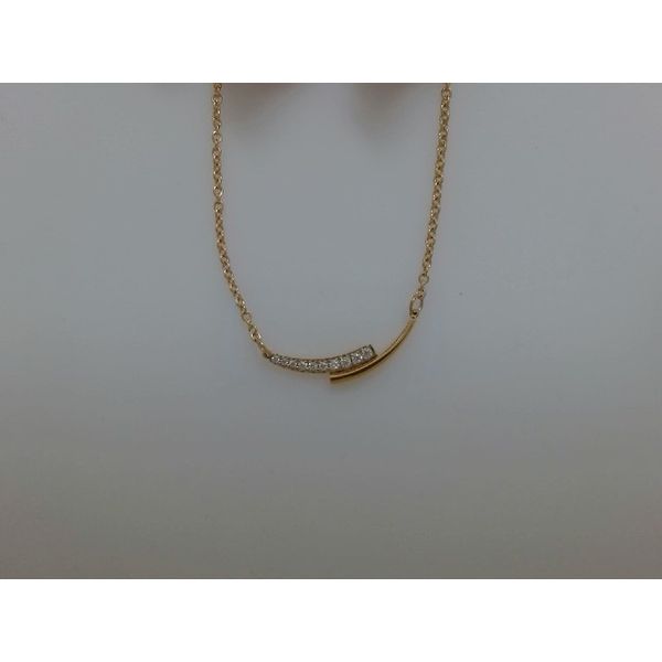 Gold Plated CZ Curved Bar Necklace Vandenbergs Fine Jewellery Winnipeg, MB