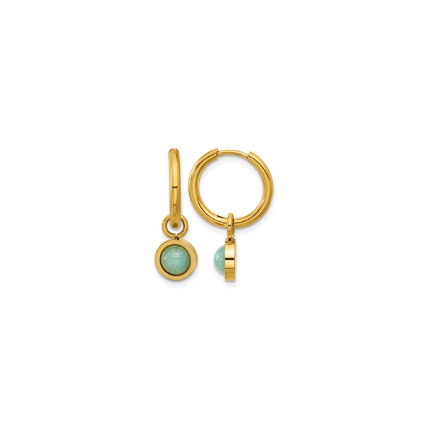 Green Jade Mini Charm Hoops Vandenbergs Fine Jewellery Winnipeg, MB