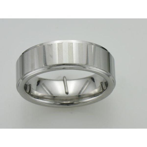 Serinium Striped Wedding Band Vandenbergs Fine Jewellery Winnipeg, MB