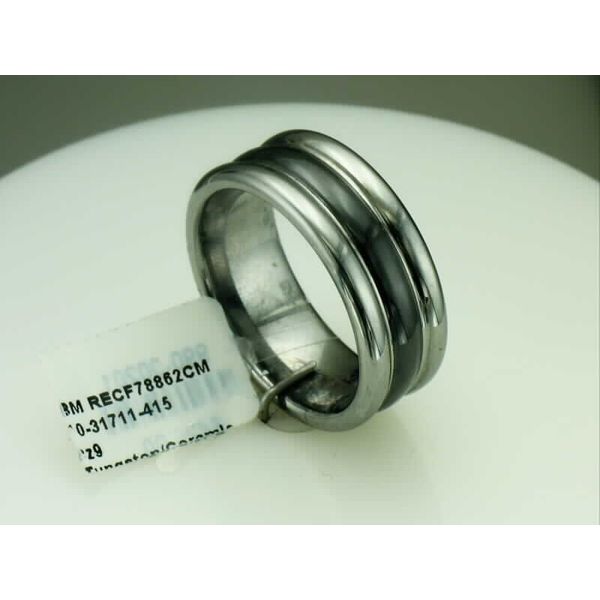 Black Ceramic & Tungsten Wedding Band Vandenbergs Fine Jewellery Winnipeg, MB