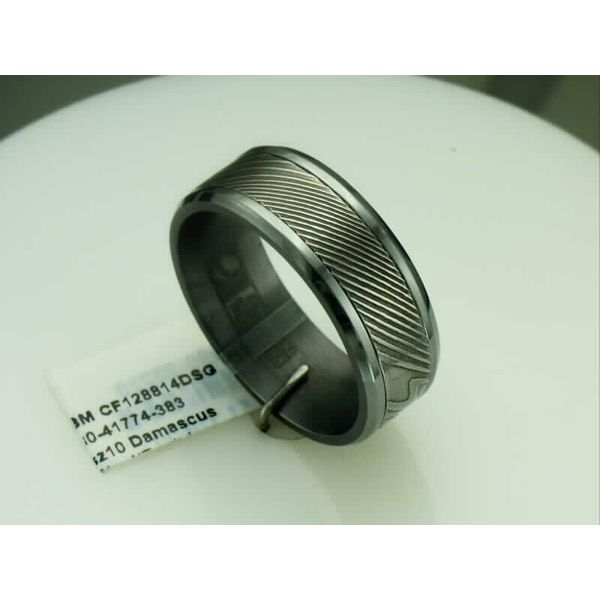 Damascus Steel Detailed Wedding Band Vandenbergs Fine Jewellery Winnipeg, MB