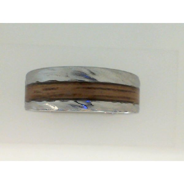 Serinium Bourbon Barrel Wood Inlay Wedding Band Vandenbergs Fine Jewellery Winnipeg, MB