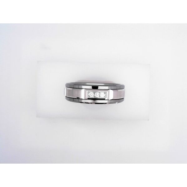 Tungsten & 10K White Gold Diamond Band Vandenbergs Fine Jewellery Winnipeg, MB
