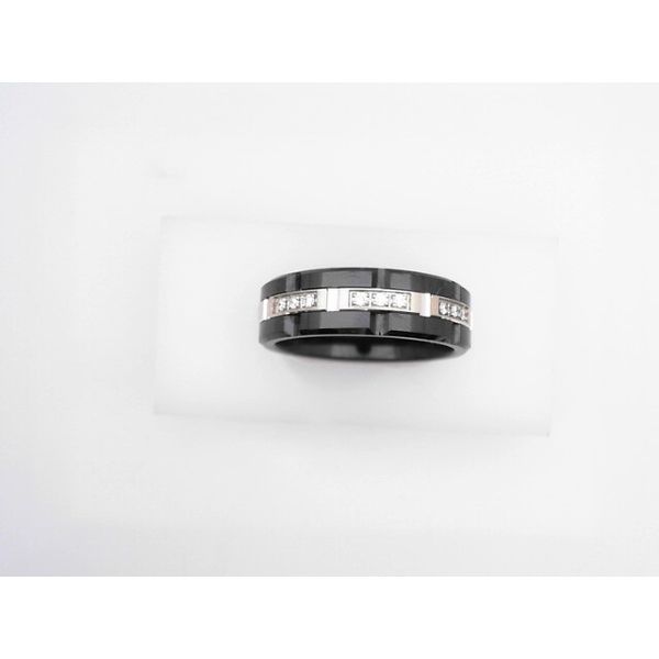 Black Ceramic & 10K Gold Diamond Band Vandenbergs Fine Jewellery Winnipeg, MB