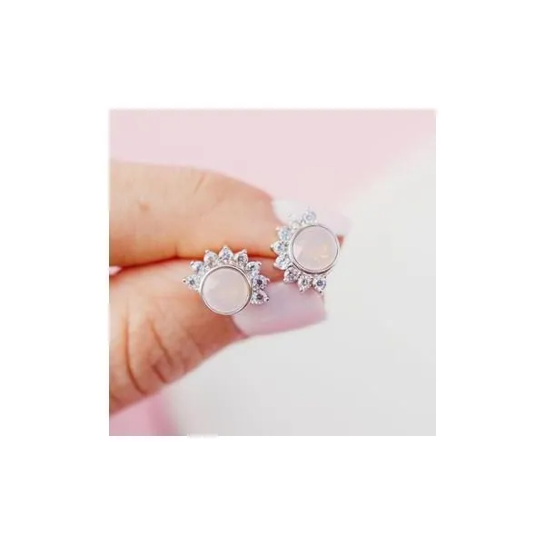 SS Earrings with Stones Image 2 Van Horn Jewelers Owego, NY