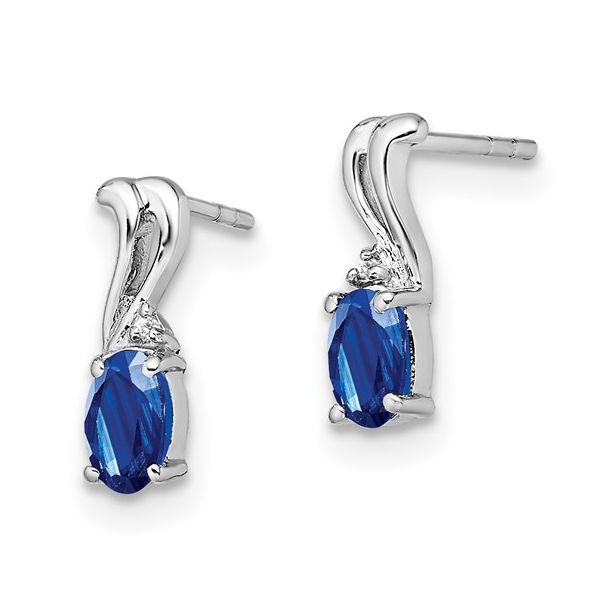 SS Earrings with Stones Image 2 Van Horn Jewelers Owego, NY