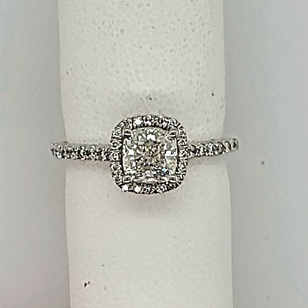 ENGAGEMENT RING | CUSHION SHAPED DIAMOND RING| HALO SETTING Van Scoy Jewelers Wyomissing, PA