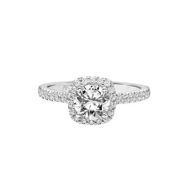 Radiant Love: 14K White Gold Diamond Engagement Ring with...