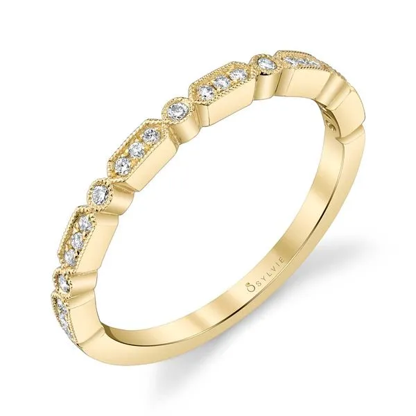 Sylvie 14K Yellow Gold Diamond Wedding Band | 0.12 CTW Ro...