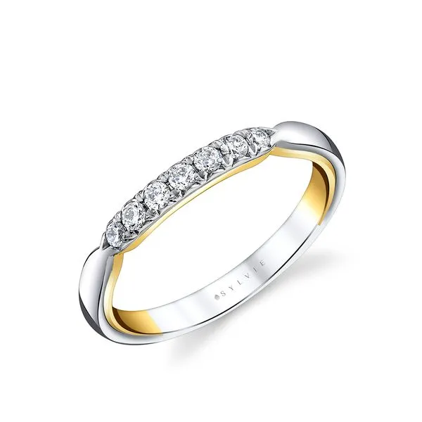 Sylvie Corinne 14 Karat Two-Tone Matching Diamond Wedding...