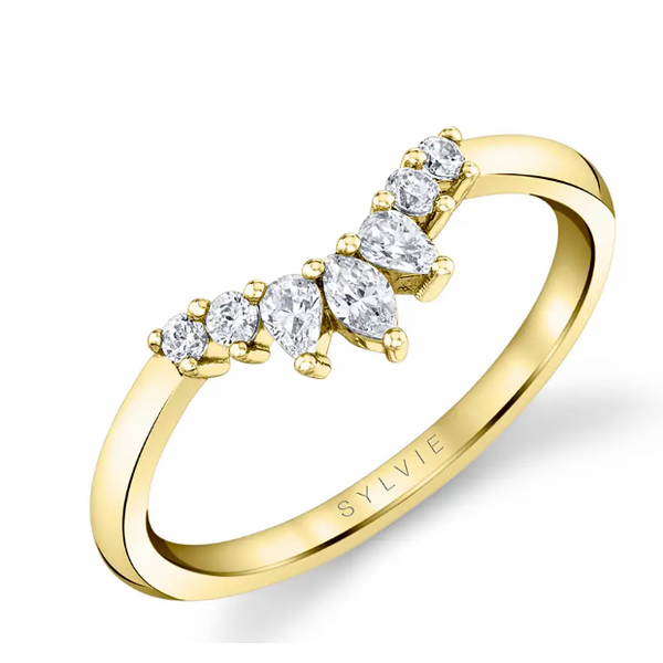 Sylvie Curved Diamond Wedding Band | 0.25 CTW, 7 Diamonds/ VanScoy Jewelers of Wyomissing Van Scoy Jewelers Wyomissing, PA