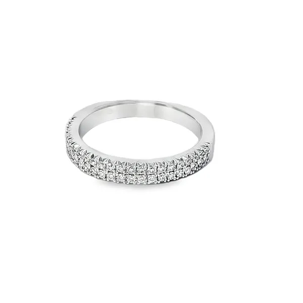 14K White Gold Double Row Diamond Anniversary Band | 46 R...