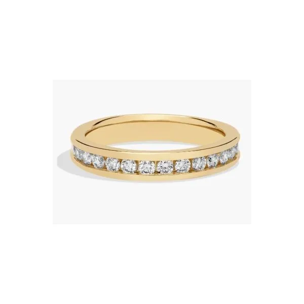 14K Yellow Gold Diamond Anniversary Channel Band - 15 Round Brilliant Cut Natural Diamonds 1/3 CTW Van Scoy Jewelers Wyomissing, PA
