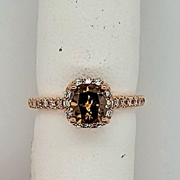 DIAMOND RING | ROSE GOLD | CUSHION DIAMOND | HALO SETTING Van Scoy Jewelers Wyomissing, PA