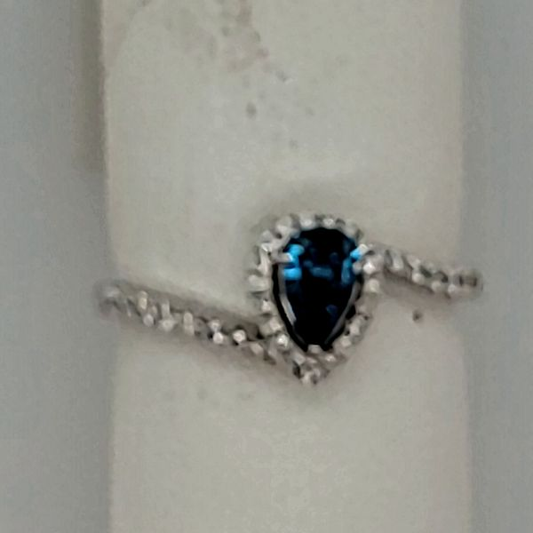 DIAMOND RING | HALO | 14 KARAT | ENHANCED BLUE Van Scoy Jewelers Wyomissing, PA