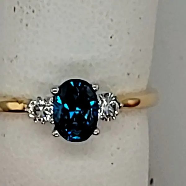DIAMOND RING | 14 KARAT | 3 STONE | ENHANCED BLUE Van Scoy Jewelers Wyomissing, PA