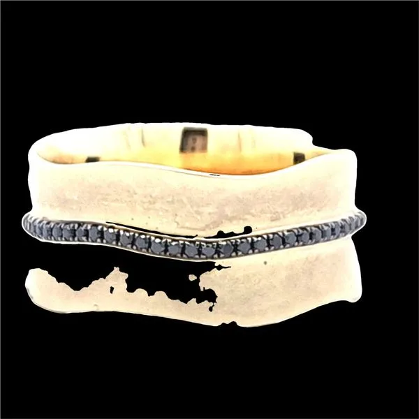 Simon G. 14K Yellow Gold Wide Wave Band with Satin Finish & .12 CTW Round Black Diamonds - Finger Size 10,/ VanScoy Jewelers of Wyomissing similar item image