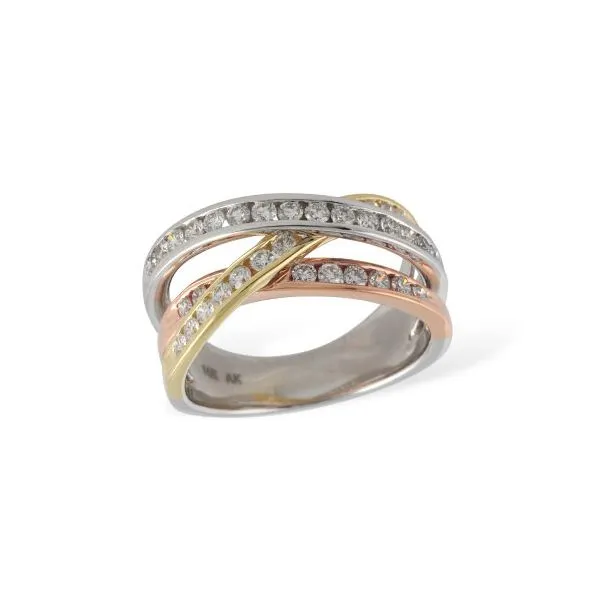 14 Karat Three-Tone Diamond Fashion Ring - Rose, White, and Yellow Gold, 0.77 Carat G, SI1 Diamonds/ VanScoy Jewelers of Wyomissing similar item image