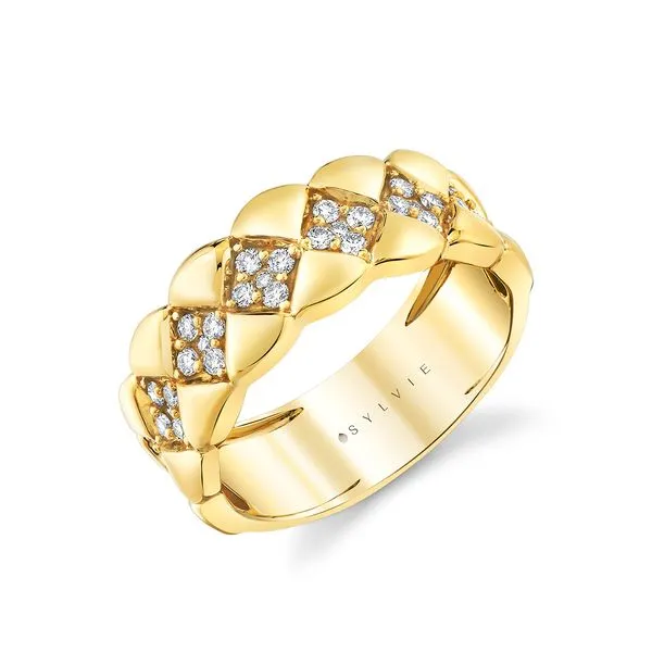 Sylvie Collection Ladies Diamond Fashion Ring | 14K Yellow Gold Shell Mosaic Design, 0.32 Carat in Diamonds Van Scoy Jewelers Wyomissing, PA