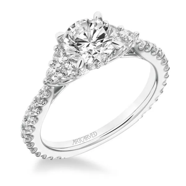 14K White Gold Diamond Semi-Mount Engagement Ring | 0.646...