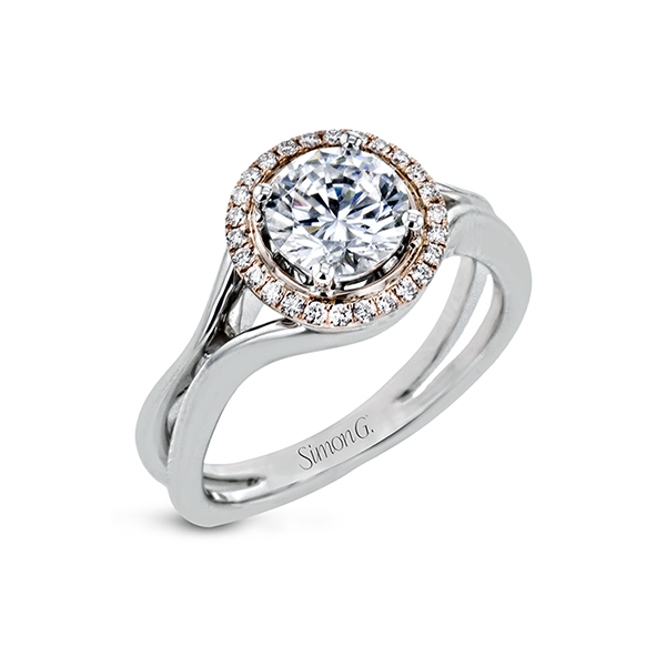 DIAMOND SEMI-MOUNT RING/ SIMON G | 18 KARAT | HALO | ENGAGEMENT RING Van Scoy Jewelers Wyomissing, PA