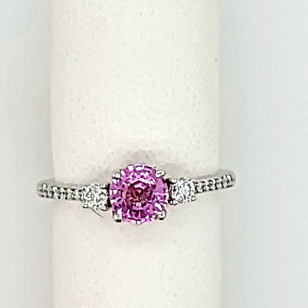 PINK SAPPHIRE RING | SAPPHIRE & DIAMONDS | 14 KARAT Van Scoy Jewelers Wyomissing, PA