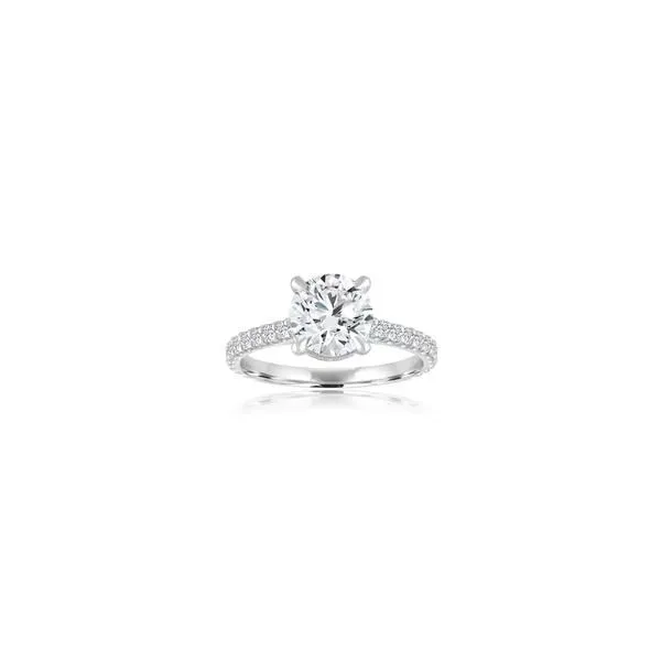 Imagine Bridal 14K White Gold Surprise Cathedral Semi-Mount with 3/8 CTW Round Diamonds - 1.5 Carat Round Diamond (Center Diamond Not Included)/ VanSc Van Scoy Jewelers Wyomissing, PA