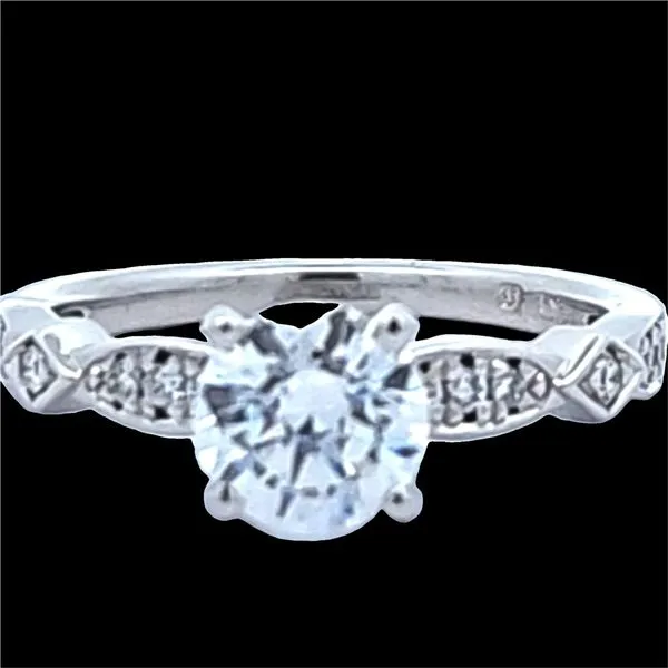 14K White Gold Setting for 3/4 CT Round Diamond with Micro Pave Accent Diamonds / VanScoy Jewelers of Wyomissing Van Scoy Jewelers Wyomissing, PA