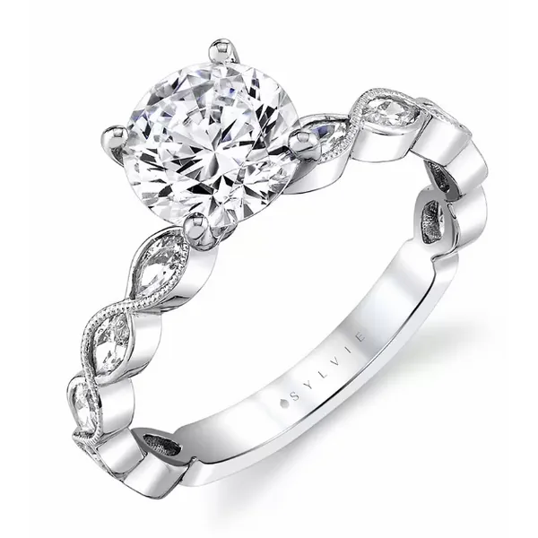Sylvie Ivy Engagement Ring – Tulira Leaf Design, 14...