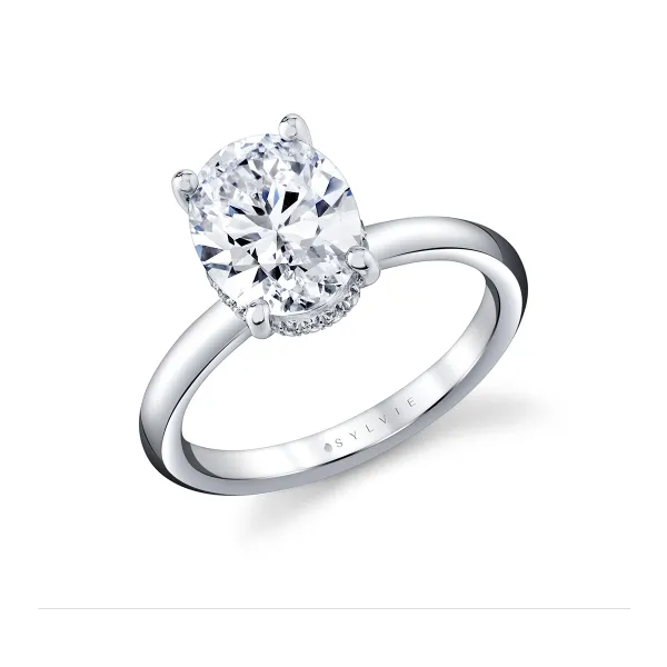 Sylvie Solitaire Hidden Halo Engagement Ring – 0.06...