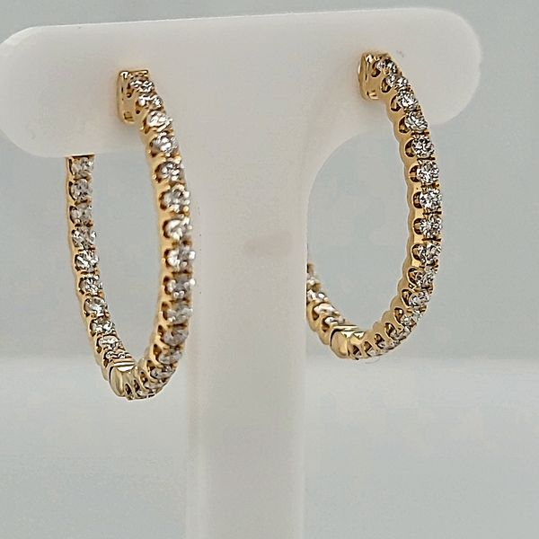 DIAMOND EARRINGS | HOOP EARRINGS | 14 KARAT YELLOW GOLD Van Scoy Jewelers Wyomissing, PA