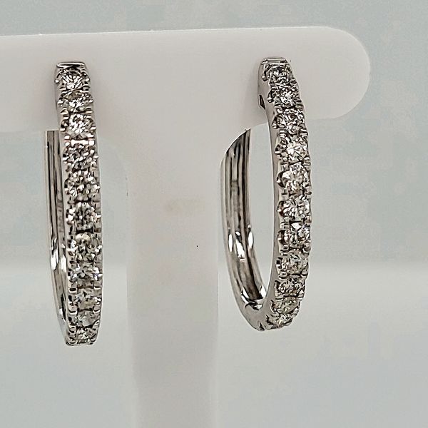 DIAMOND EARRING | DIAMOND HOOP EARRINGS | 10 KARAT WHITE GOLD Van Scoy Jewelers Wyomissing, PA