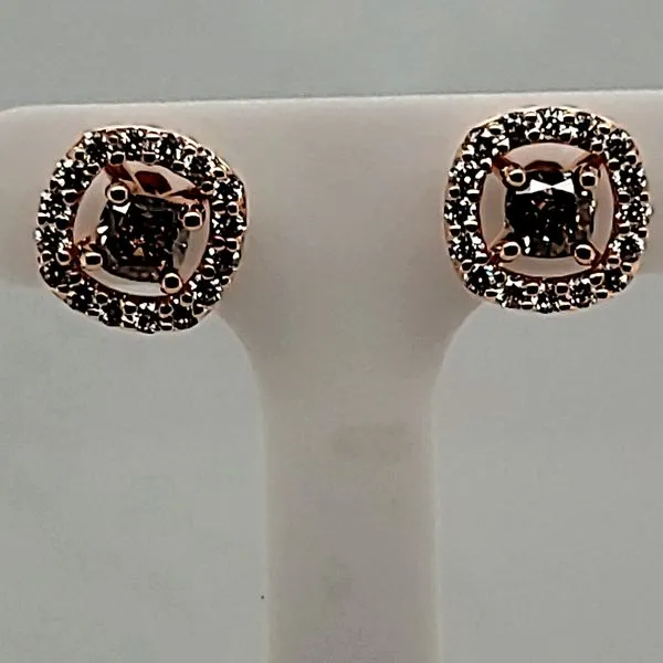 DIAMOND EARRINGS | 14 KARAT | ROSE GOLD | HALO Van Scoy Jewelers Wyomissing, PA