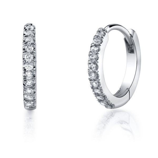DIAMOND EARRINGS | DIAMOND HOOPS | DIAMOND HOOP EARRINGS | 14 KARAT GOLD Van Scoy Jewelers Wyomissing, PA