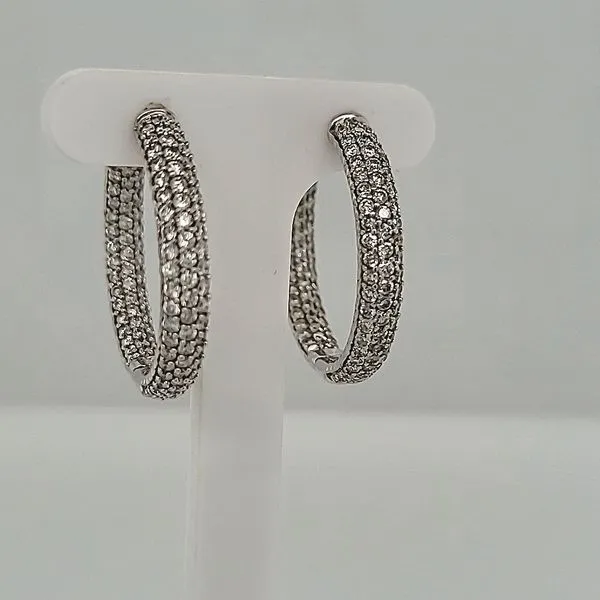 Pave Diamond Hoop Earrings Van Scoy Jewelers Wyomissing, PA