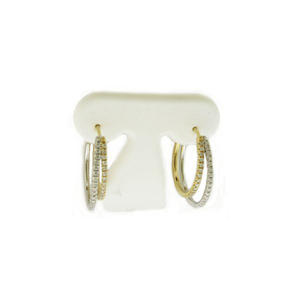 Double Diamond Hoop Earrings | Two Tone Van Scoy Jewelers Wyomissing, PA