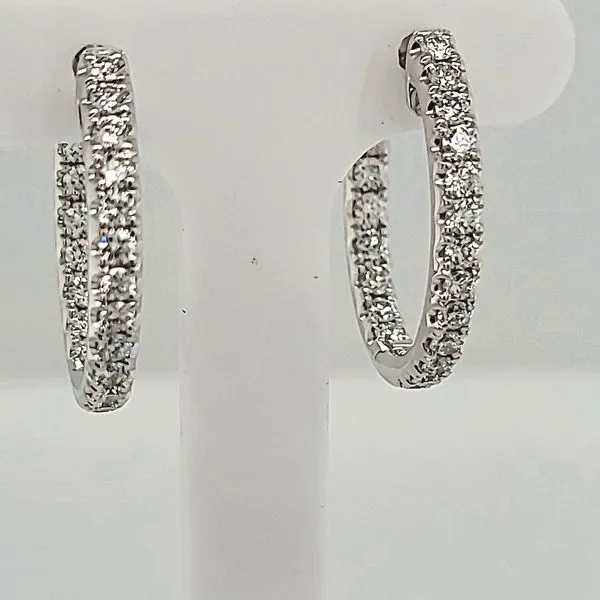 Diamond Hoops | Inside Outside Hoop Earrings Image 2 Van Scoy Jewelers Wyomissing, PA