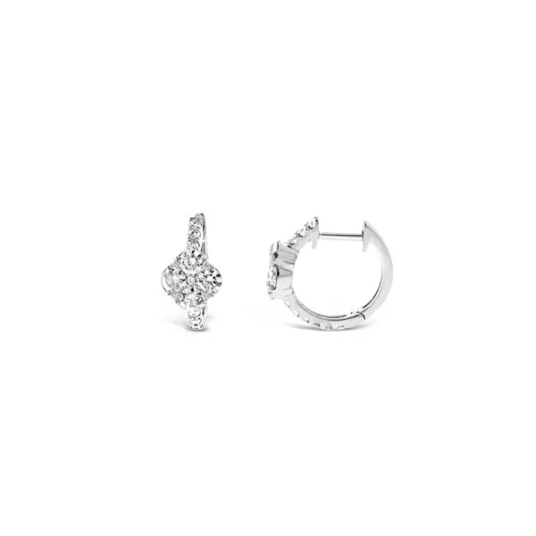 Small Diamond Hoop Earrings | Diamond Hoops with Cluster Van Scoy Jewelers Wyomissing, PA