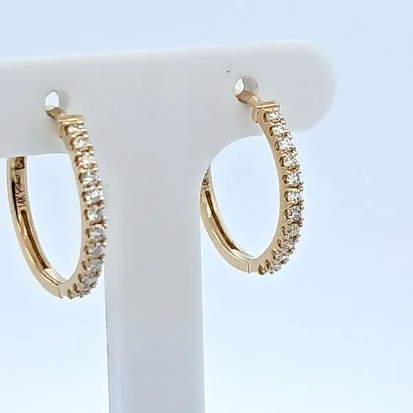 DIAMOND EARRINGS | HOOP EARRINGS | DIAMOND HOOP EARRINGS | 14 KARAT | WHITE GOLD Van Scoy Jewelers Wyomissing, PA