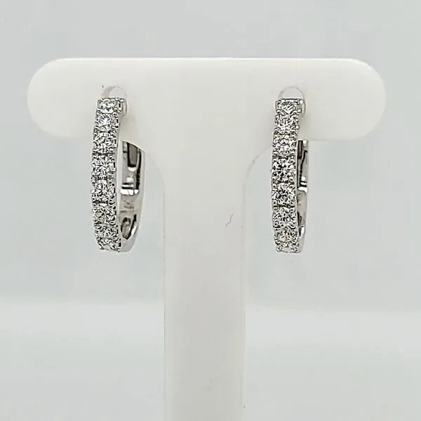 DIAMOND EARRINGS | DIAMOND HOOPS | DIAMOND HOOP EARRINGS | 14 KARAT GOLD | WHITE GOLD Van Scoy Jewelers Wyomissing, PA