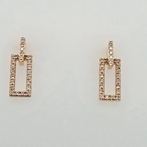 14K Yellow Gold Diamond Drop Earrings - 0.38 Carat Total ...