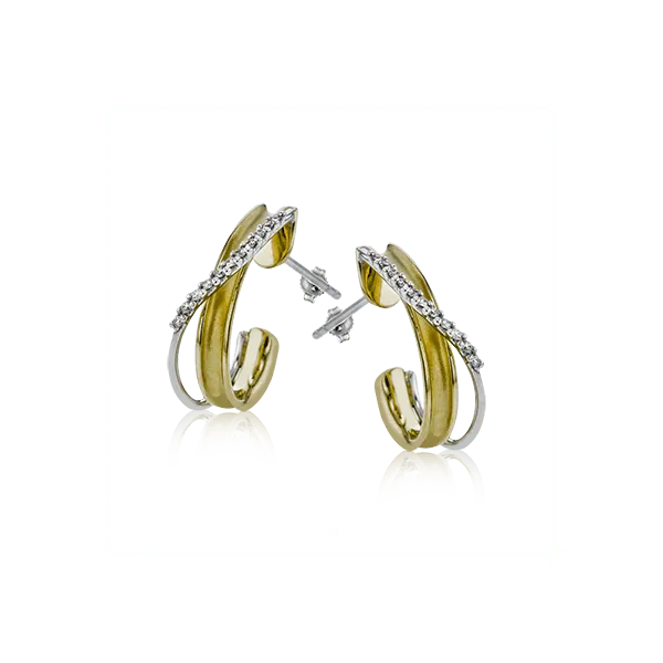 Radiant Sophistication: 18K White Gold Leaf Earrings with .15 CTW Diamonds by Simon G/ VanScoy Jewelers of Wyomissing Van Scoy Jewelers Wyomissing, PA