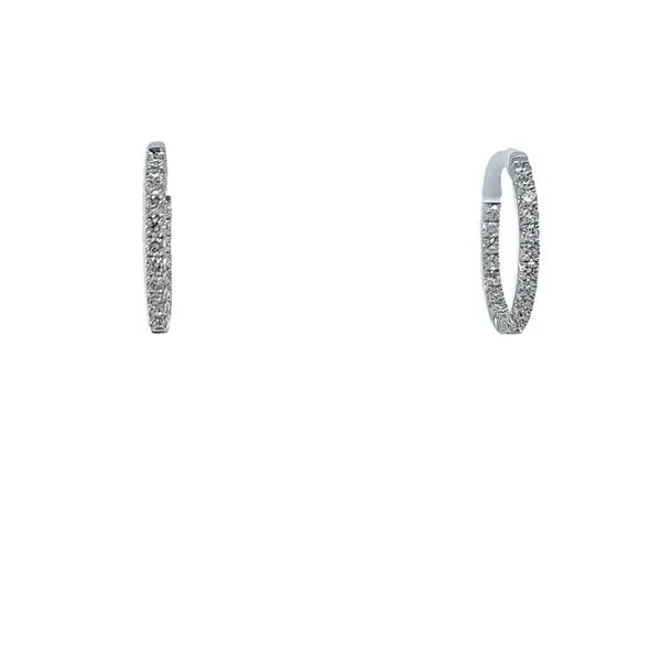 14K White Gold 3/4 Carat Inside Out Diamond Hoop Earrings | Oval Shape/ VanScoy Jewelers of Wyomissing Van Scoy Jewelers Wyomissing, PA