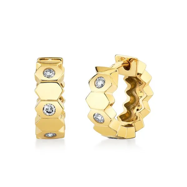Sylvie Collection 14K Yellow Gold Diamond Hoop Earrings |...