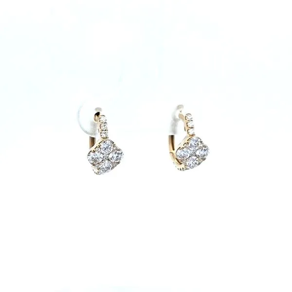 14K Yellow Gold Small Hoop Earrings with 0.87TW Round G/H...